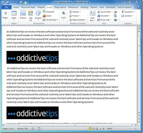 Word 2010: コラム形式で書き込む（雑誌風）