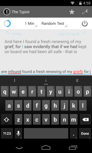 TypistでAndroidのタイピング速度を測ろう