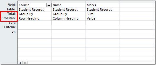 MS Access 2010: シンプルなクロス集計クエリを作成する