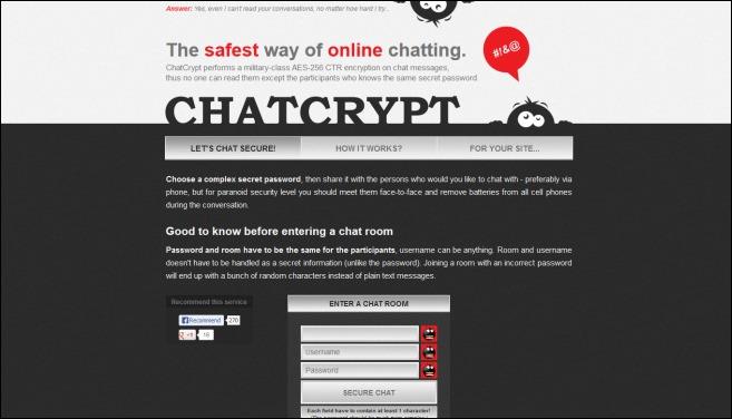 ChatCryptは軍事レベルの暗号化を備えた安全なオンラインチャットサービスです
