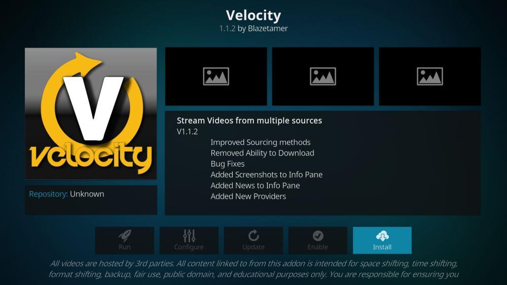 KodiのVelocityアドオン：映画やテレビ番組をストリーミングする方法