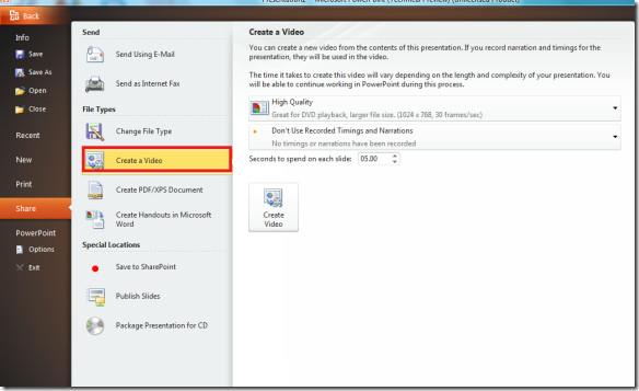 Hoe u een PowerPoint 2010-presentatie naar video kunt converteren/exporteren