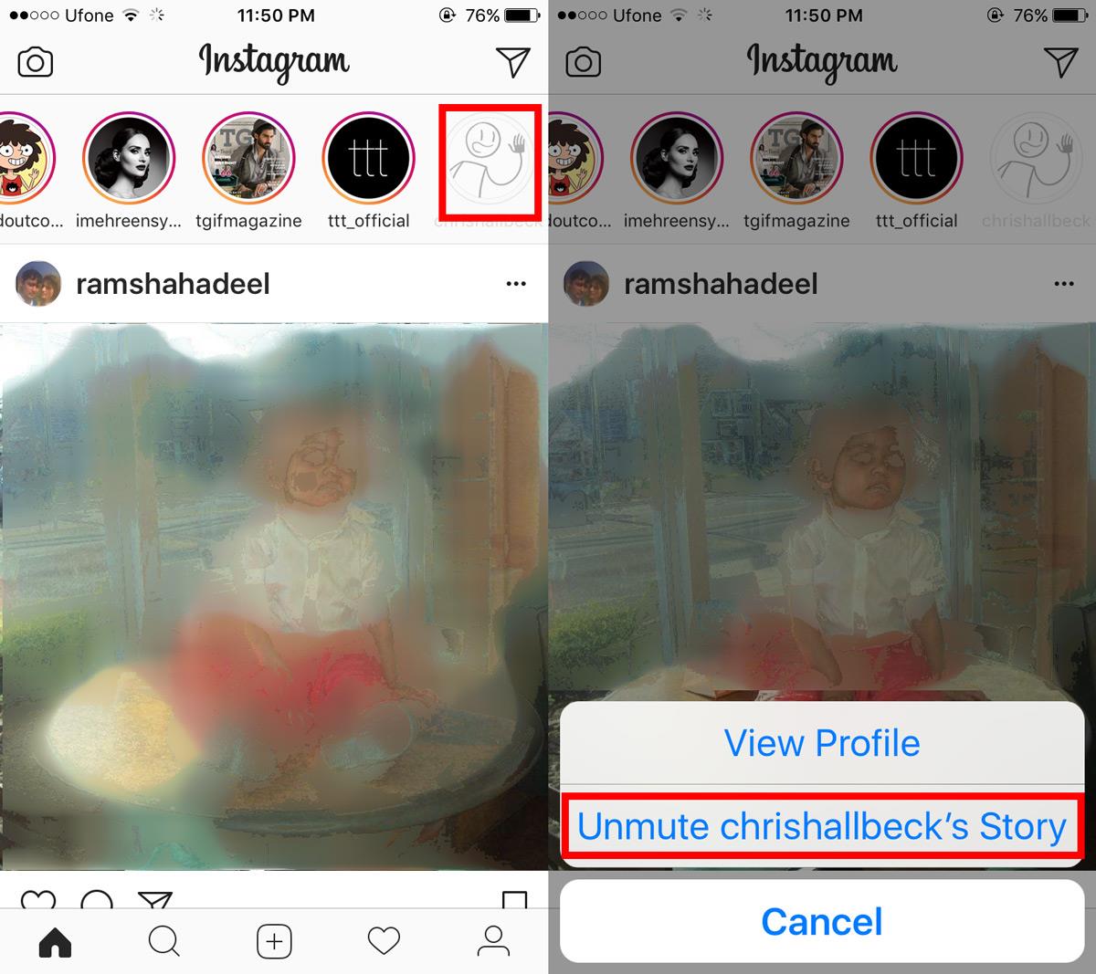 ユーザーのInstagramストーリーをミュートする方法