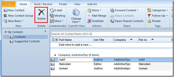 Podręcznik użytkownika dotyczący kontaktów w książce adresowej programu Outlook 2010