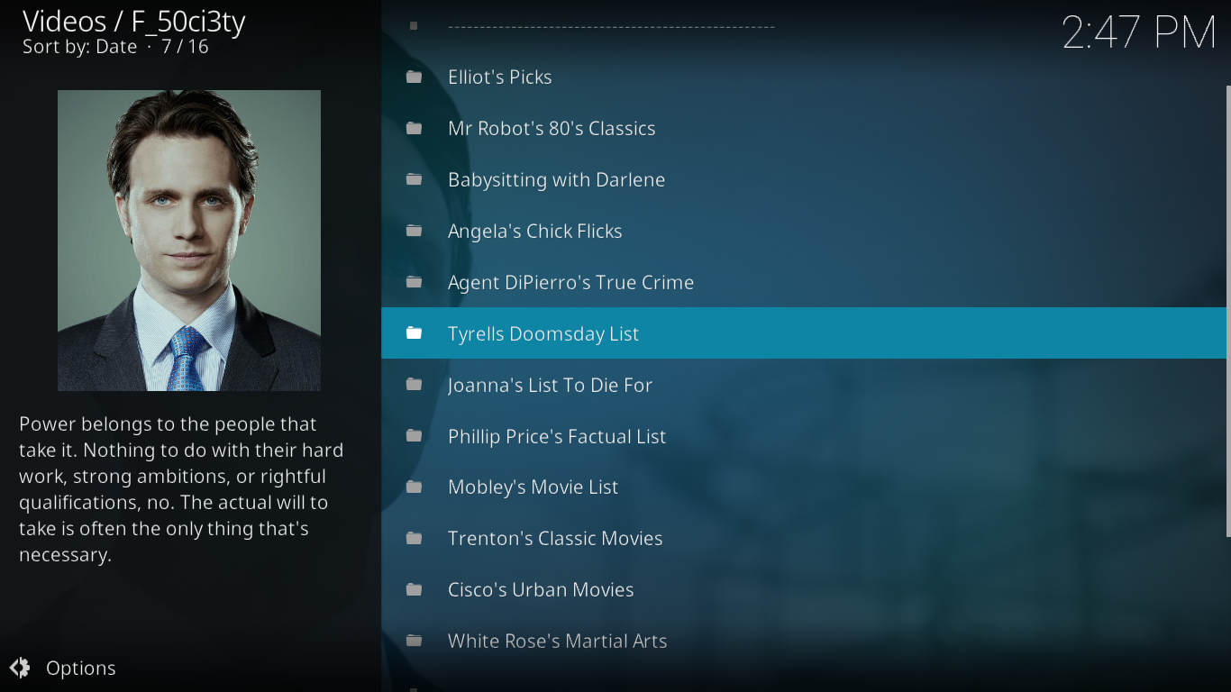 KodiのF_50ci3ty（Fsociety）アドオン - インストールと機能