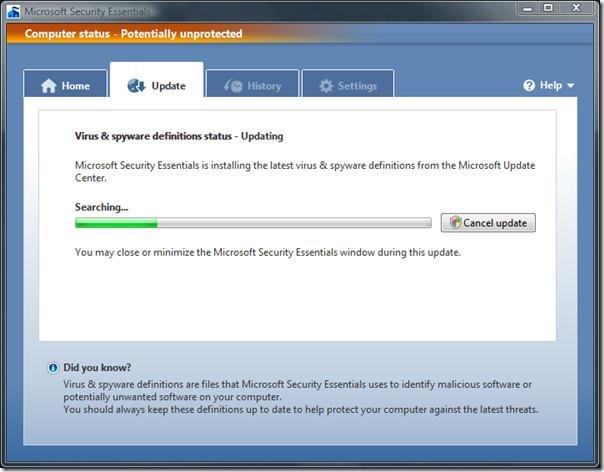 Microsoft Security Essentials のレビュー（スクリーンショット付き）