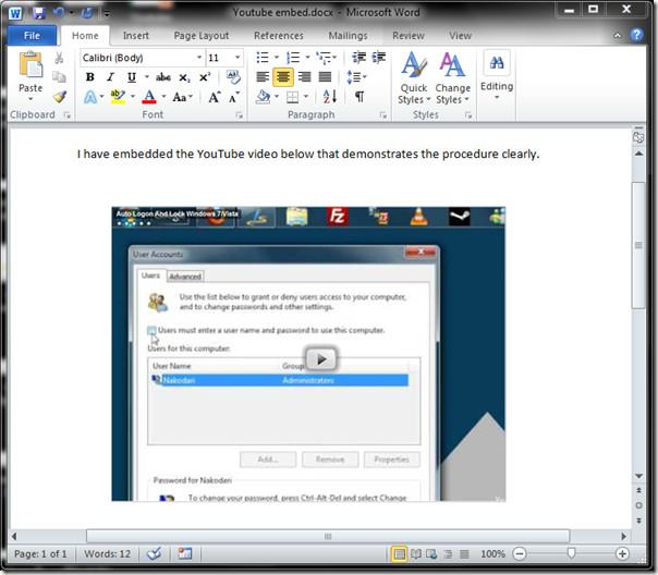 Jak osadzać filmy z YouTube w programie Word 2010 Jak osadzać filmy z YouTube w programie Word 2010