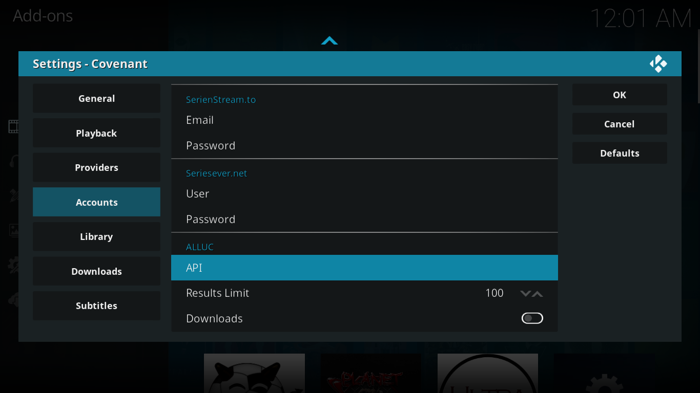 Allucプロバイダーを追加 - Covenantでより多くのリンクを取得