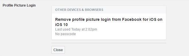 Facebookアプリでプロフィール写真ログインを有効または無効にする方法