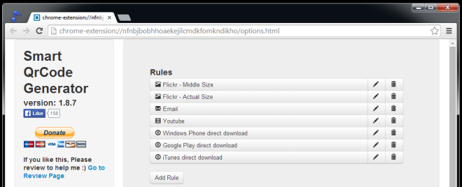 スマートQRコードジェネレーターはURLを変更するためのルールを追加し、URLバーからそれらのQRコードを取得します スマートQRコードジェネレーターはURLを変更するためのルールを追加し、URLバーからそれらのQRコードを取得します