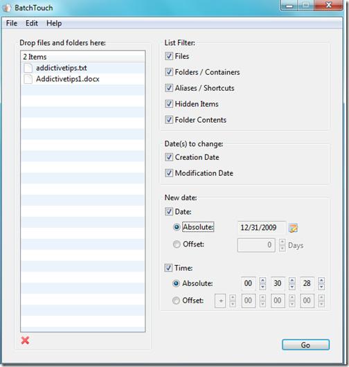 バッチタッチ - ファイルとフォルダの作成/更新日を変更する