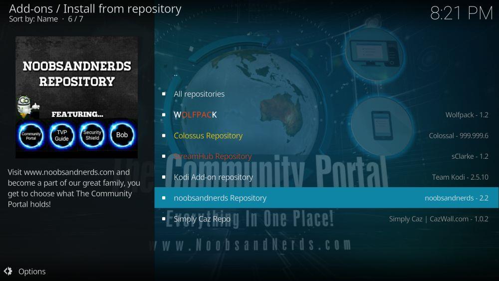 Noobsandnerds Kodiアドオンリポジトリ - Noobsandnerdsリポジトリのインストール方法