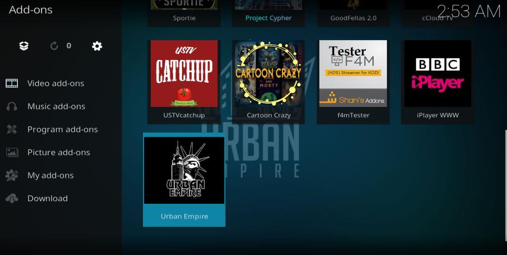Urban Empire Kodiアドオン – インストールと使い方