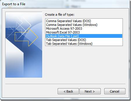 Office Outlook 2010 のインポートとエクスポート Office Outlook 2010 のインポートとエクスポート